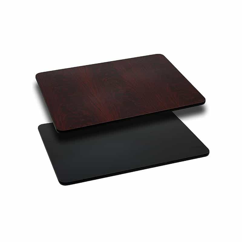 24'' X 30'' Rectangular Table Top With Black Or Mahogany Reversible Laminate Top