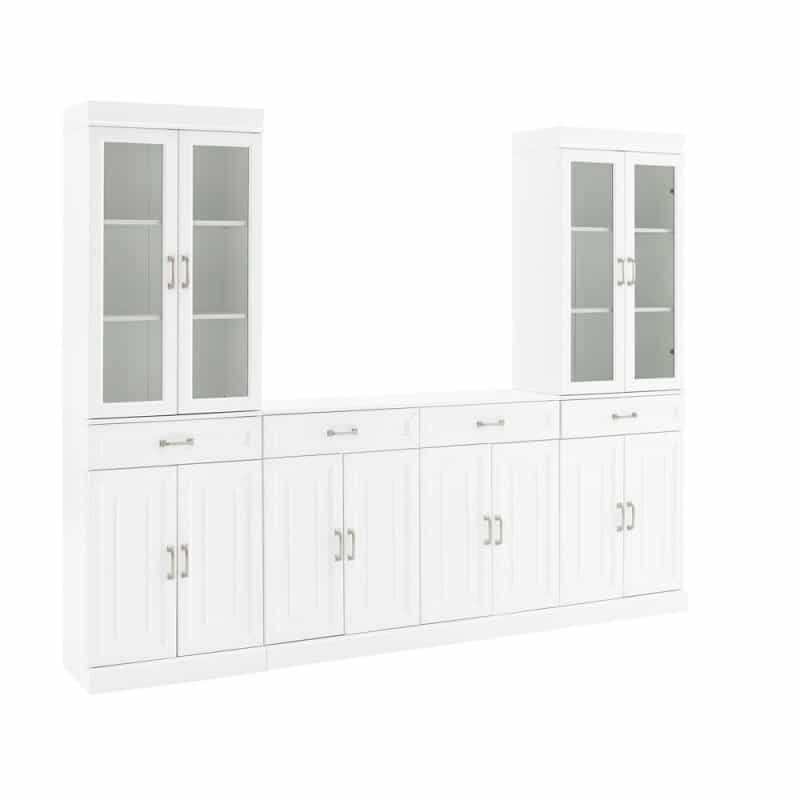 Stanton 3-Piece Sideboard And Glass Door Pantry Set - Sideboard & 2 Pantries