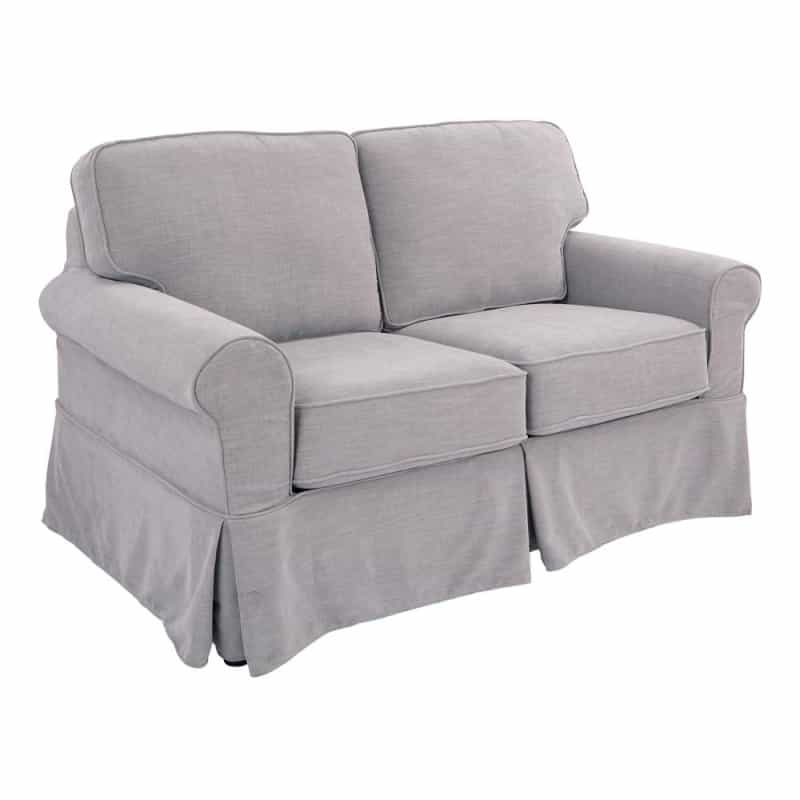 Loveseat With Fog Slip Cover