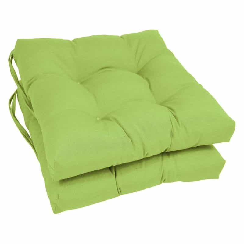 16-Inch Solid Twill Square Tufted Chair Cushions (Set Of 2)
