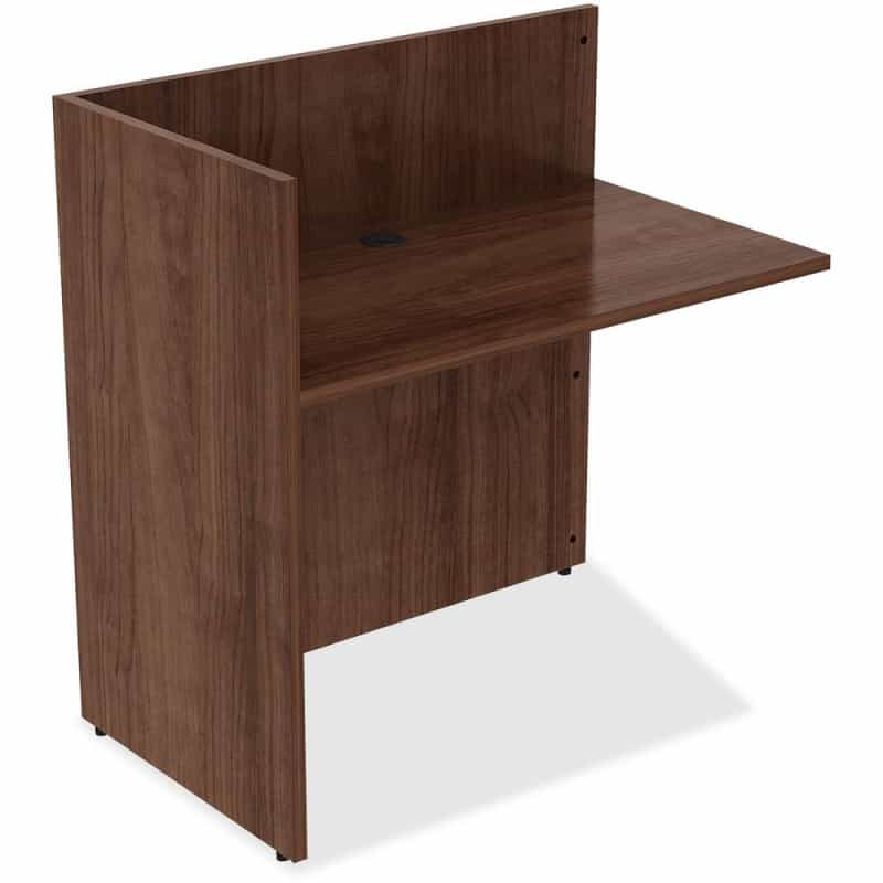 Lorell Essentials Series Reception Return - 41.5" Height X 42" Width X 24" Depth - Finish: Walnut Laminate - 1 Each