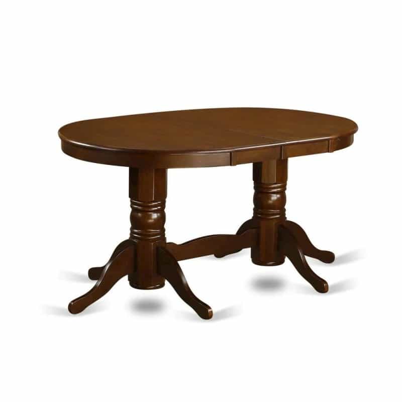 Vancouver Oval Double Pedestal Dining Room Table With 17" Butterfly Leaf In Espresso Finish