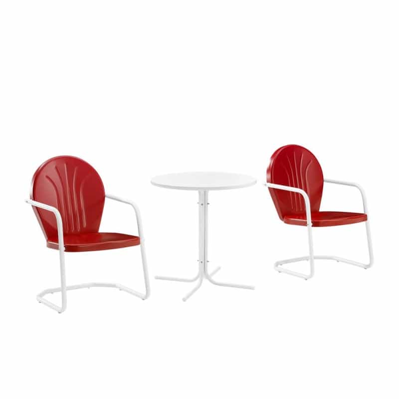Griffith 3Pc Retro Outdoor Bistro Set - Bistro Table & 2 Chairs