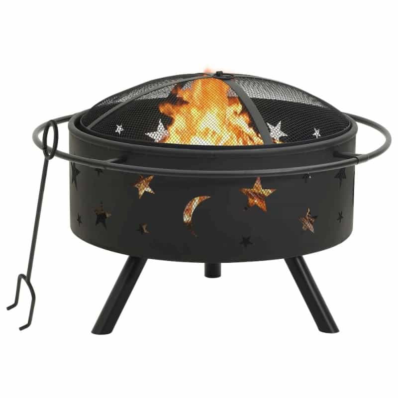 Vidaxl Fire Pit With Poker 29.9"Xxl Steel, 311892