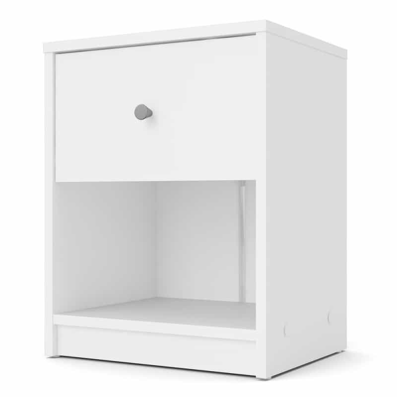 Portland 1 Drawer Nightstand, White