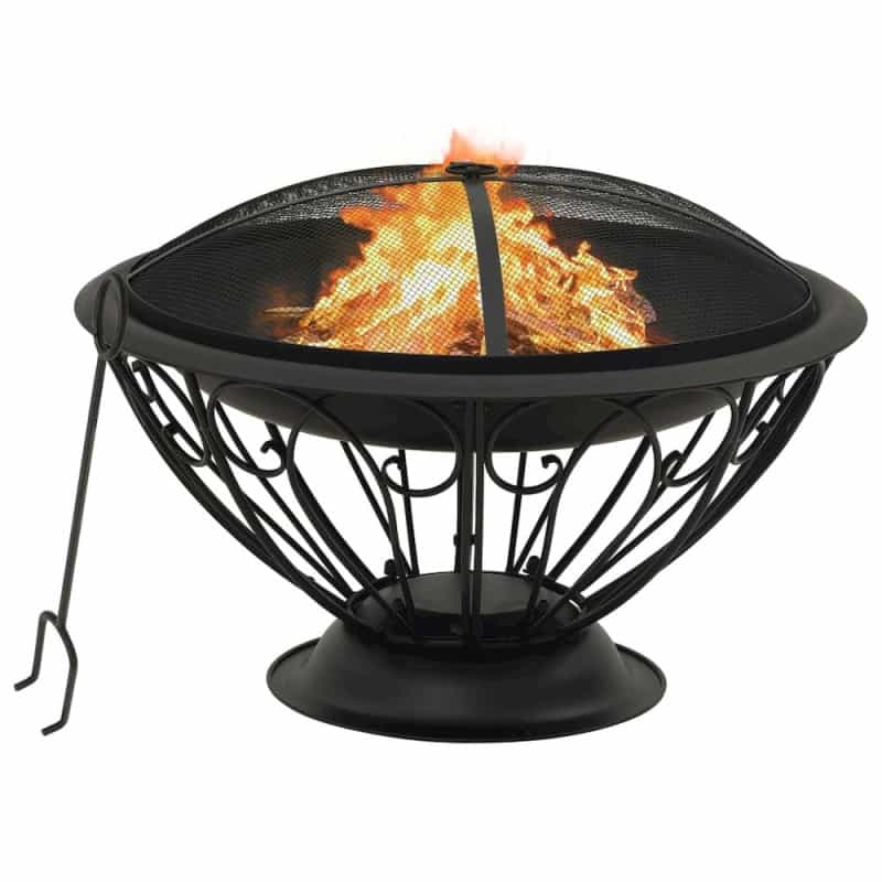 Vidaxl Fire Pit With Poker 29.5" Xxl Steel, 311895