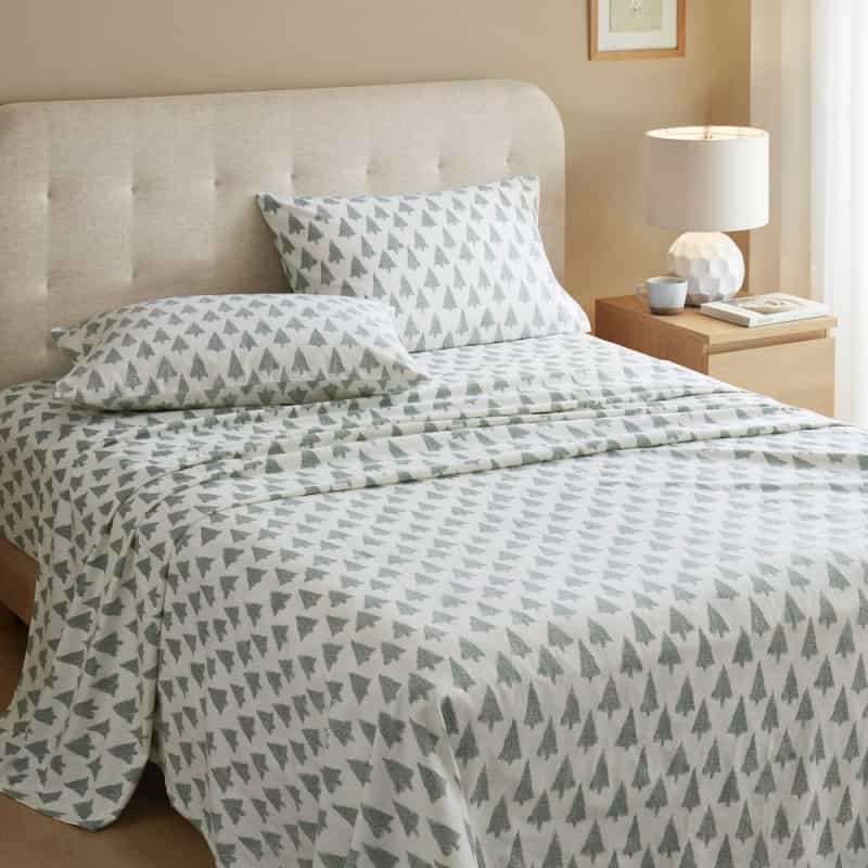 Cozy Flannel 100% Cotton Flannel Printed Sheet Set, Ikat Tree Color