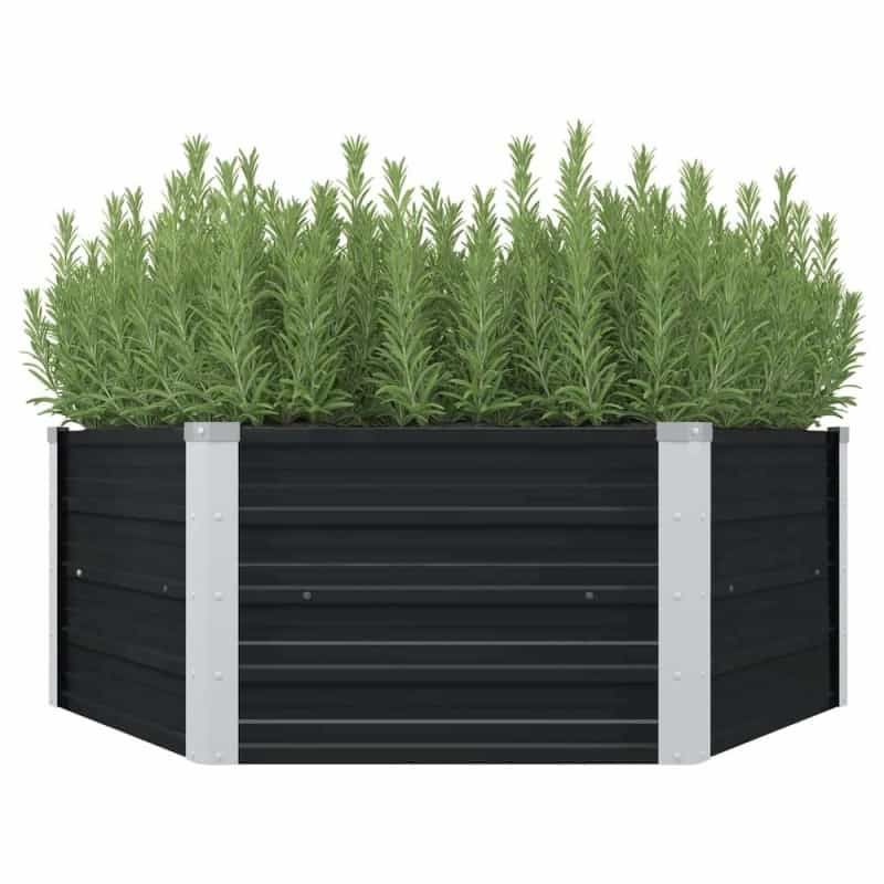 Raised Garden Bed Anthracite Galvanized Steel