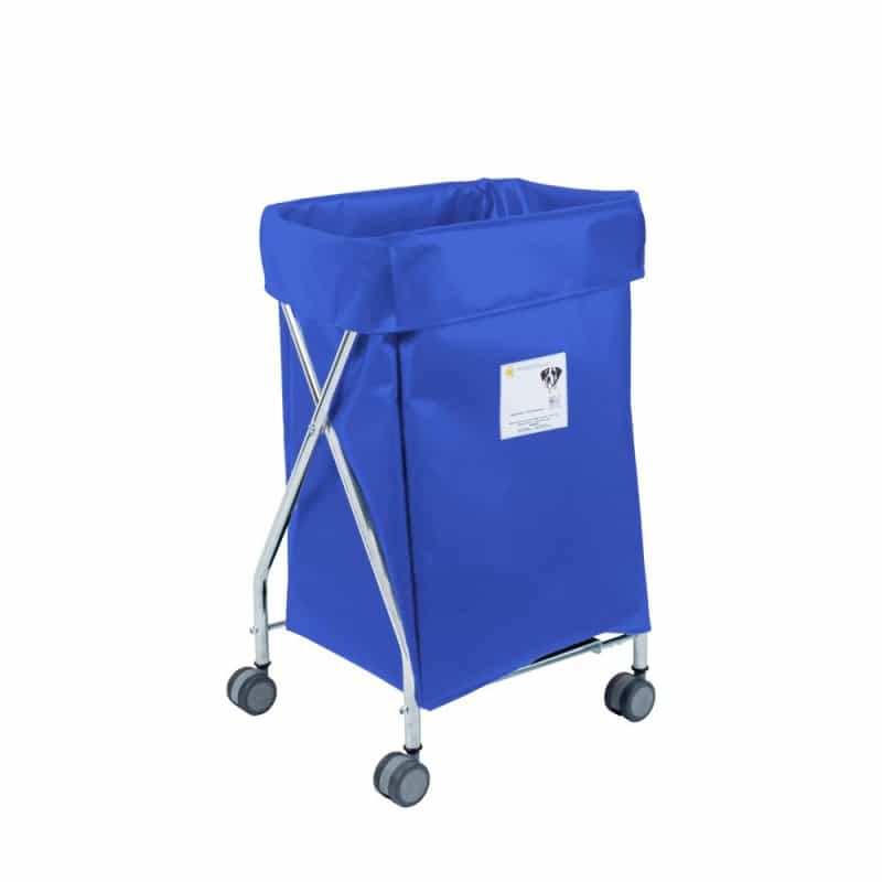 Wide Collapsible Hamper With Blue Vinyl Bag, 6 Bushel Capacity