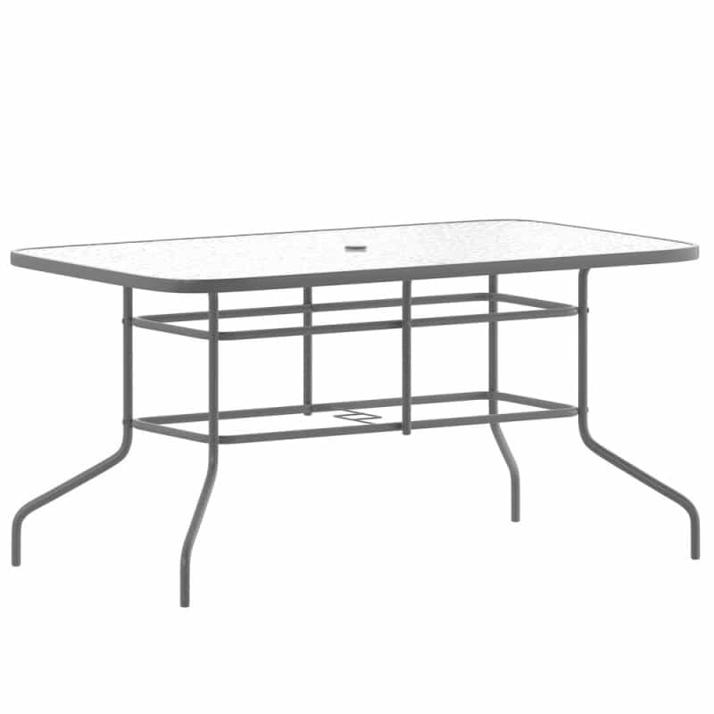 Rectangular Glass Patio Table With Seating For 6
