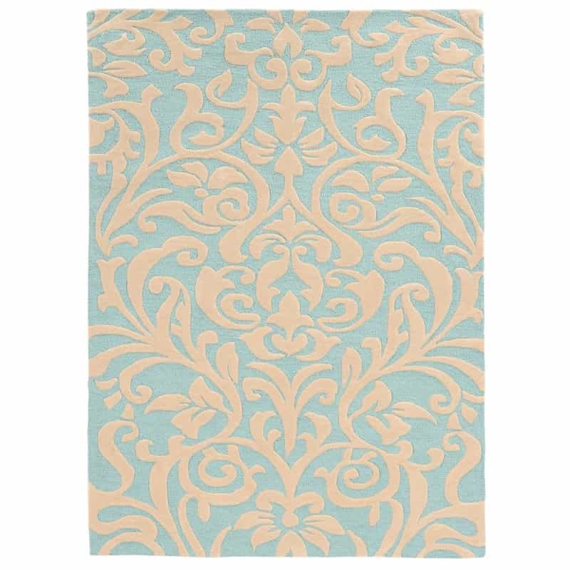 Trio Damask Aqua & Ivory 8X10, Rug