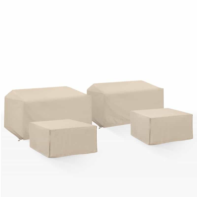 4Pc Outdoor Sectional Furniture Cover Set - 2 Loveseat & 2 Square Table/Ottoman