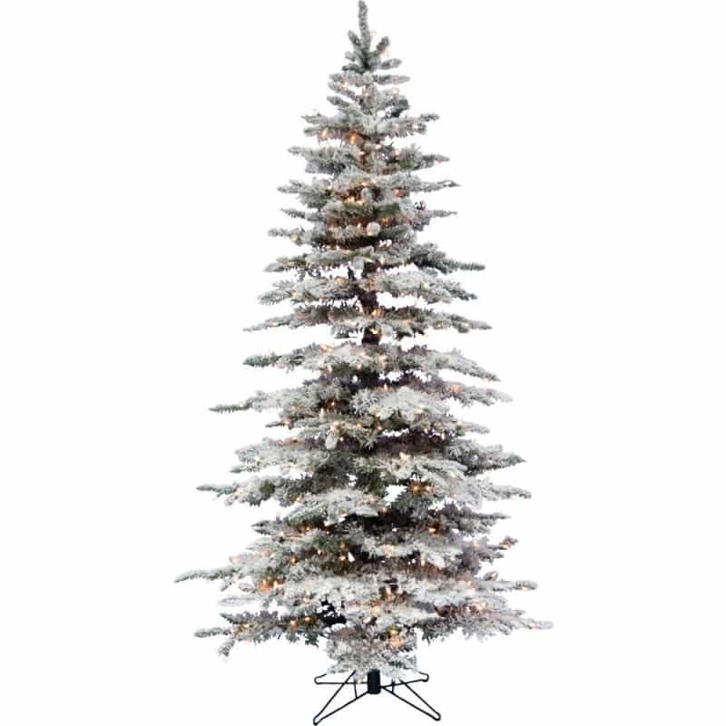 Christmas Time 6.5' Silverado Pine, Snow Christmas Tree, Clrsmtlgt,Ezcnt