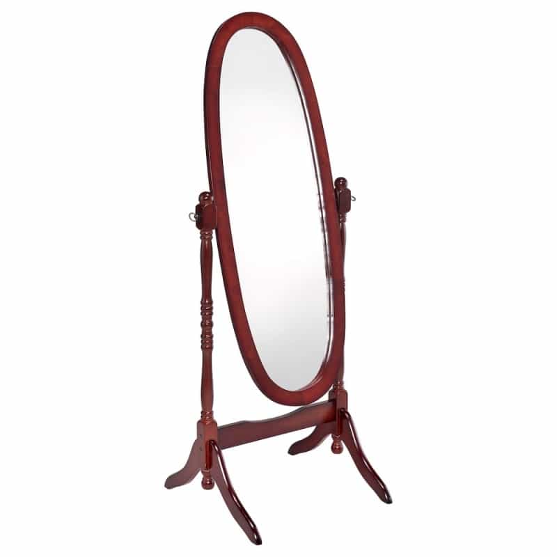 Foyet Wood Adjustable Full Length Cheval Mirror Merlot