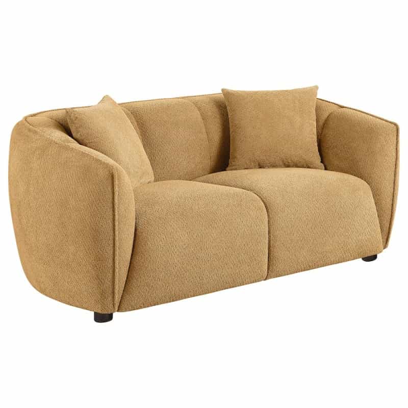 Aleisha Chenille Upholstered Loveseat Mustard Yellow
