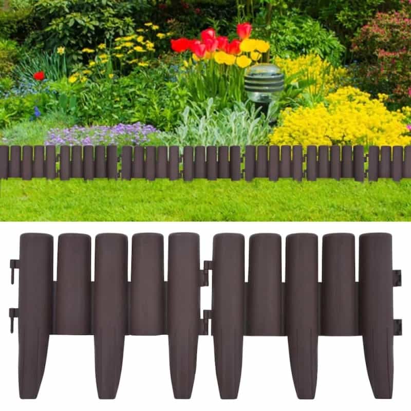 Vidaxl Lawn Edgings 36 Pcs Brown 393.7" Pp, 48620