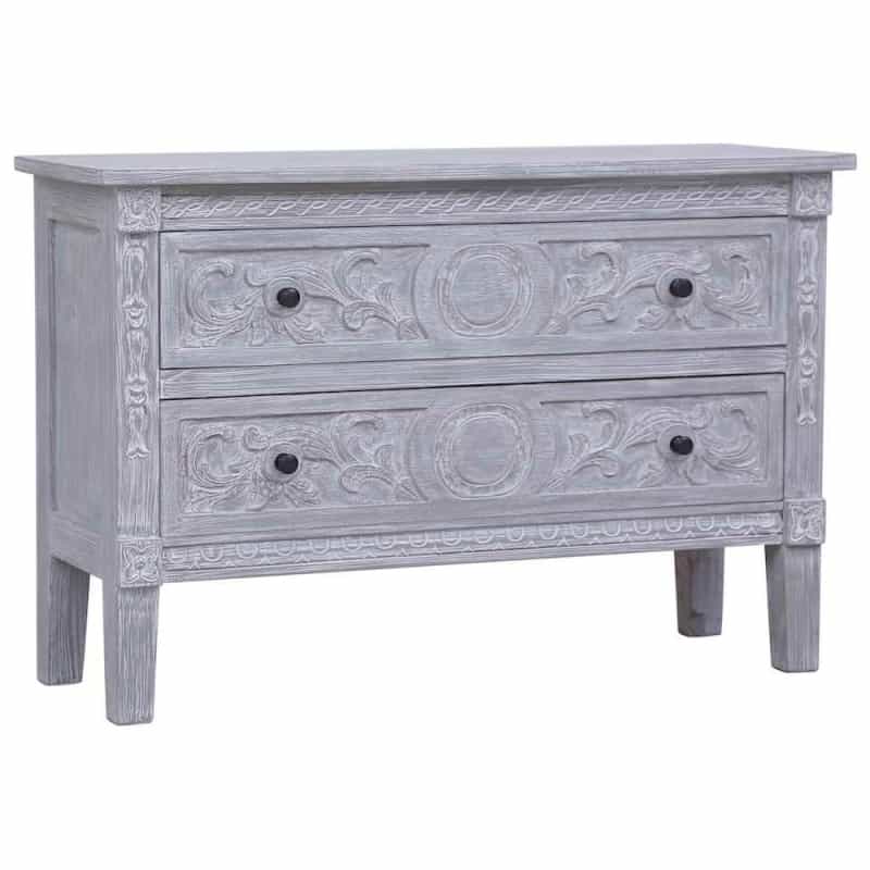 Vidaxl Sideboard With 2 Drawers 35.4"X11.8"X23.6" Solid Mahogany Wood