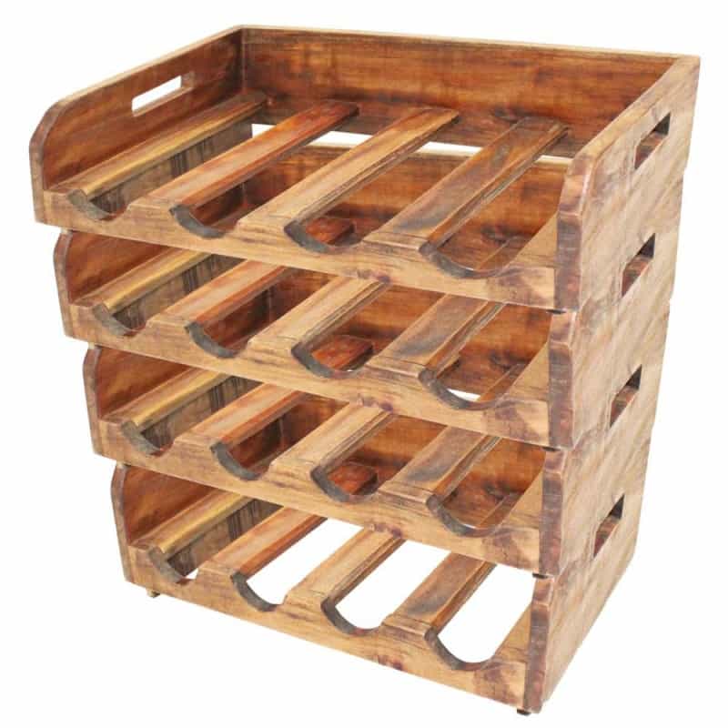 Wine Racks 4 Pcs For 16 Bottles Solid Mahogany Wood