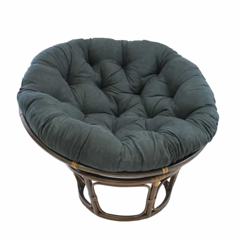 Rattan 42-Inch Papasan Chair With Micro Suede Cushion