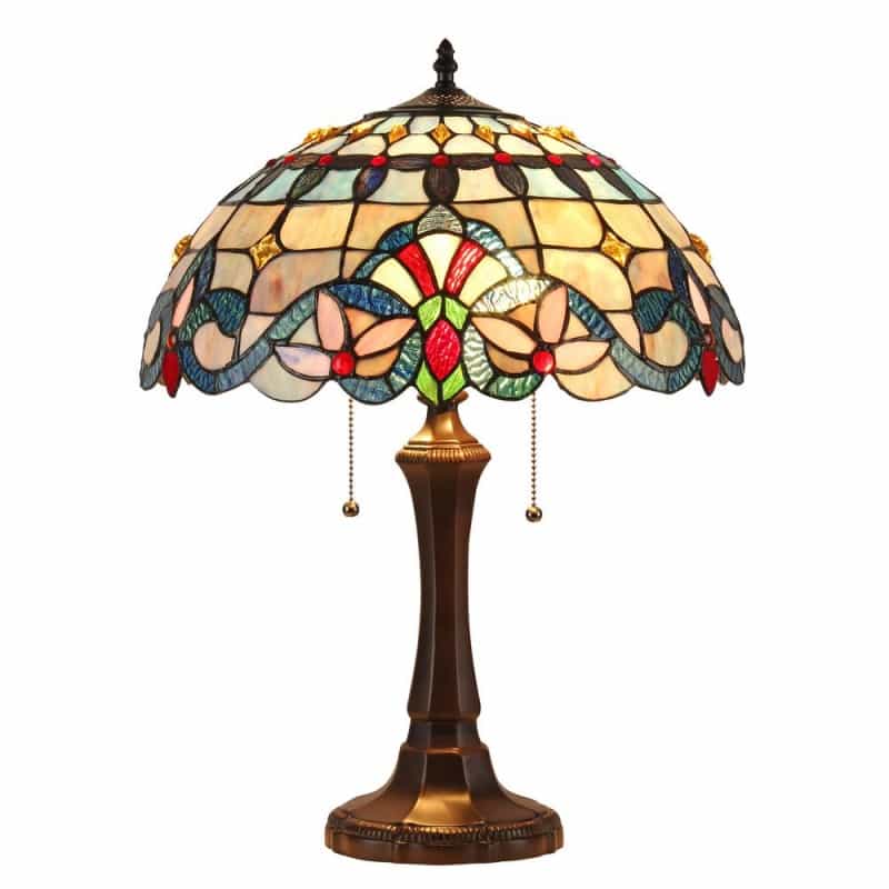 Grenville Tiffany-Style 2 Light Victorian Table Lamp 16" Shade