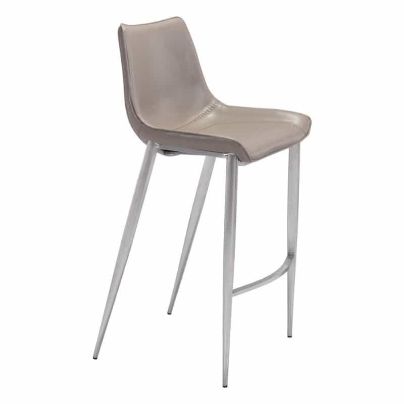 Magnus Barstool (Set Of 2) Brown & Silver