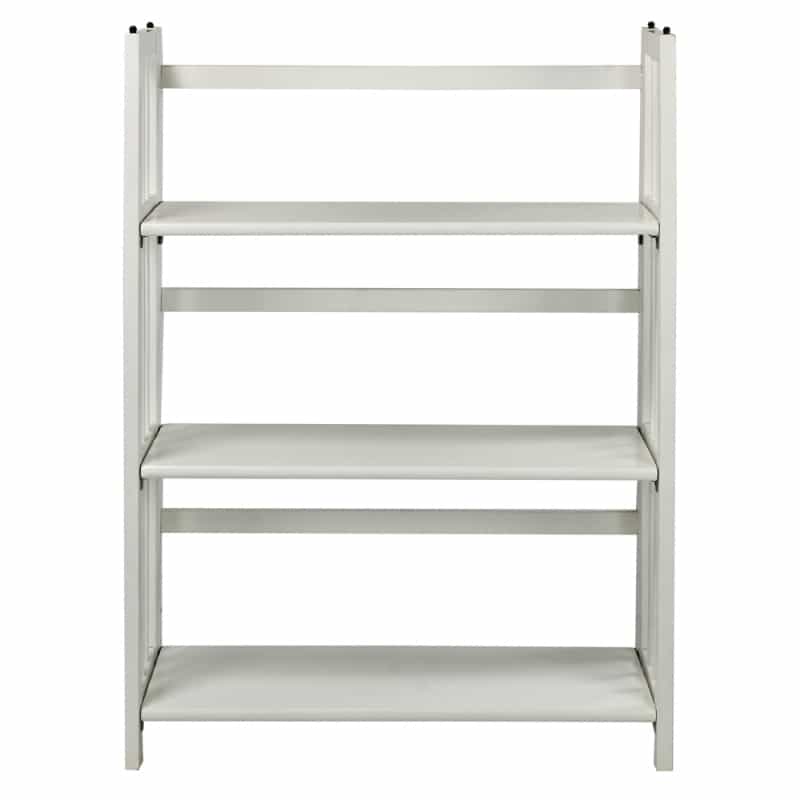 3-Shelf Folding Stackable Bookcase 27.5" Wide-White