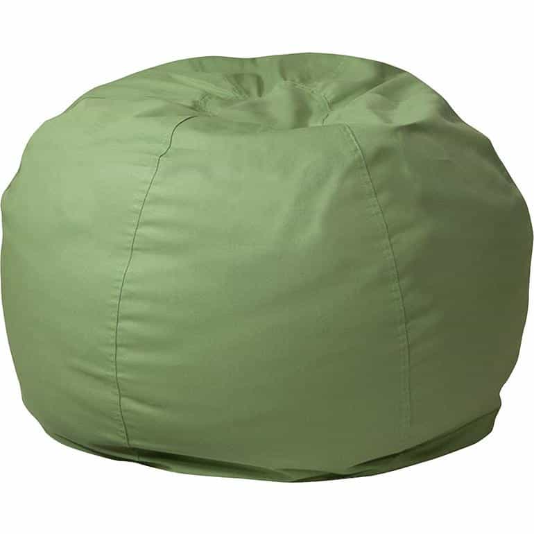 Small Solid Green Refillable Bean Bag Chair For Kids And Teens