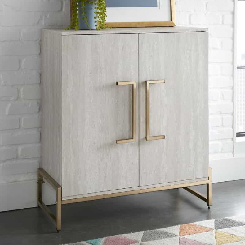 Larkin Faux Marble Wine Cabinet