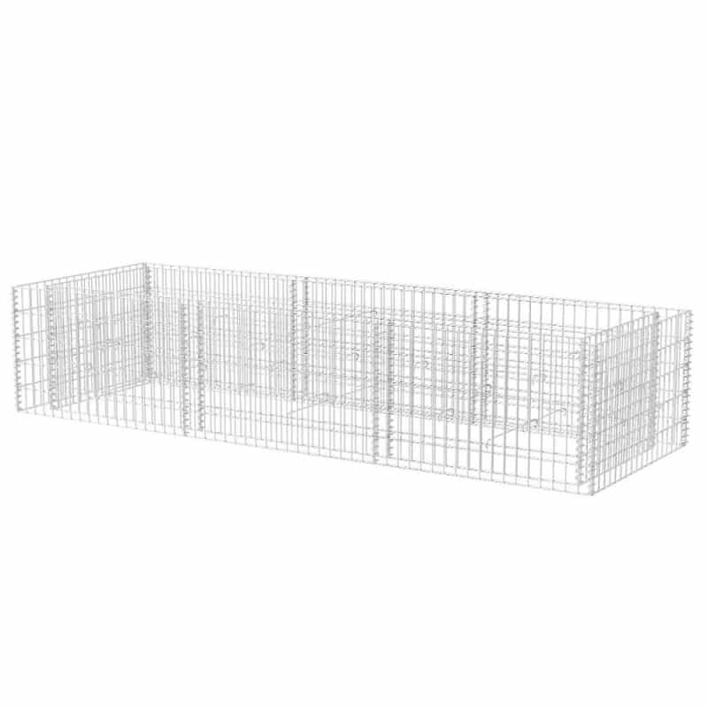 Gabion Raised Bed Silver Galvanized Steel 106.3 X 35.4 X 19.7 In