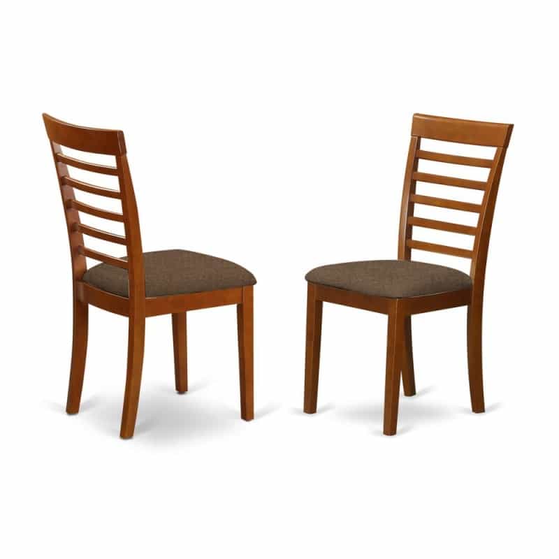 Milan Dining Chair With Cushion Seat - Saddle Brown Finish