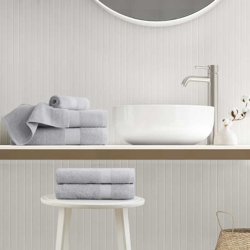 500Gsm Plush 6Pc Towel Set, Light Grey Color