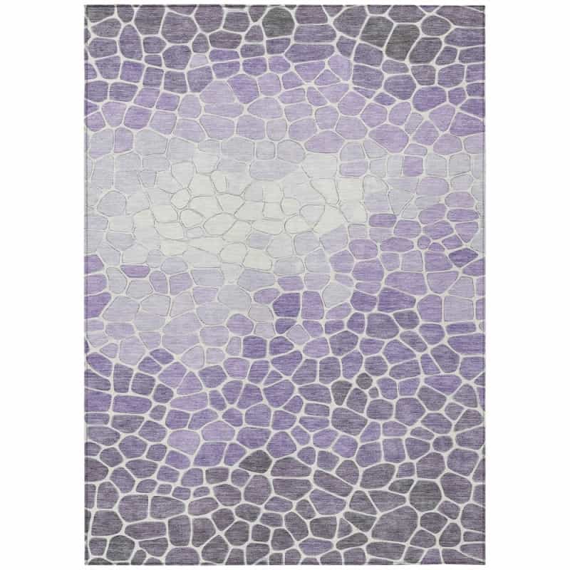 Machine Washable Indoor/Outdoor Chantille Acn2190 Purple 2'6" X 3'10" Rug