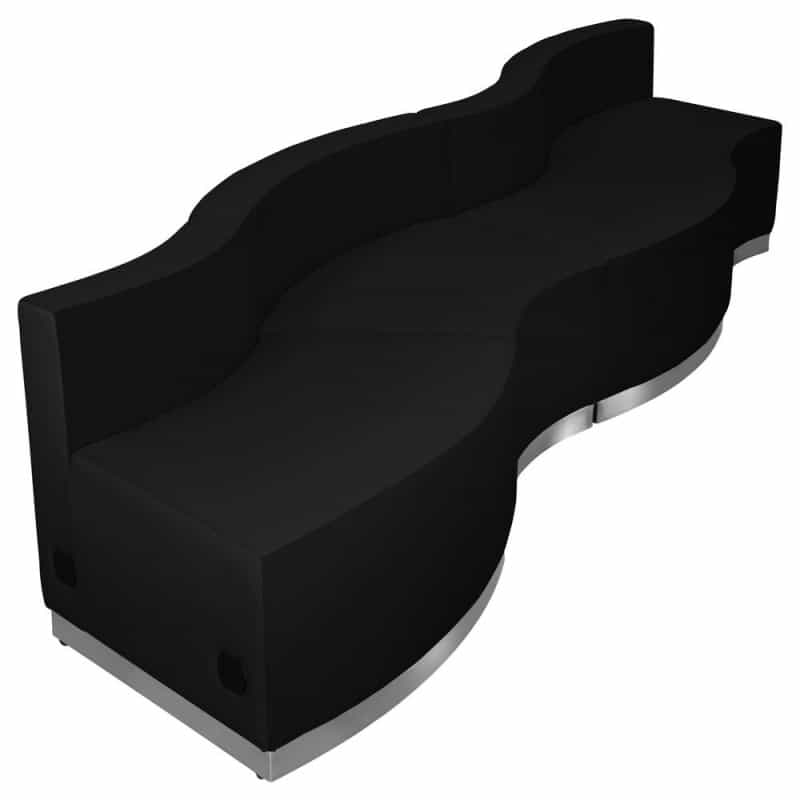 Alon Black Leathersoft Reception Configuration, 4 Pieces
