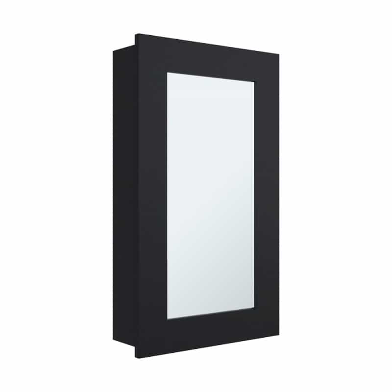 Kiana Medicine Cabinet, 1 Door, 3 Shelves, 25.70" H, 1 Mirror, Black Wengue