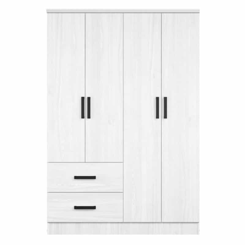 Better Home Products Luna Modern Wood 4 Doors 2 Drawers Armoire In White