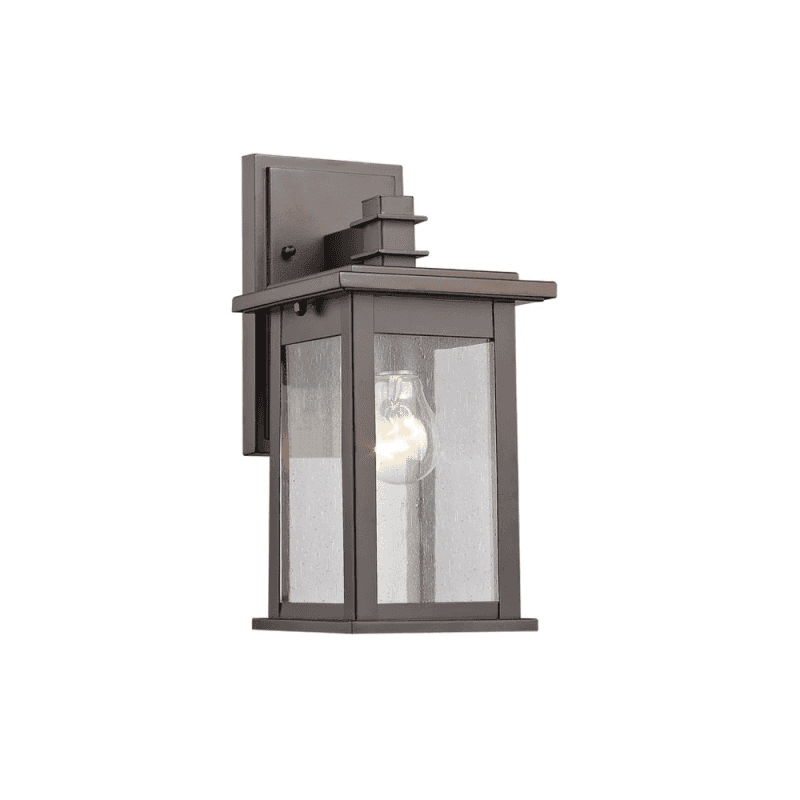 Tristan Transitional 1 Light Rubbed Bronze Outdoor Wall Sconce 12" Height