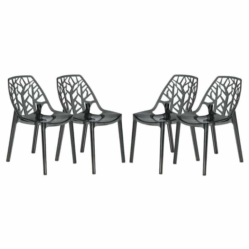 Cornelia Modern Spring Cut-Out Tree Design Stackable Dining Chair