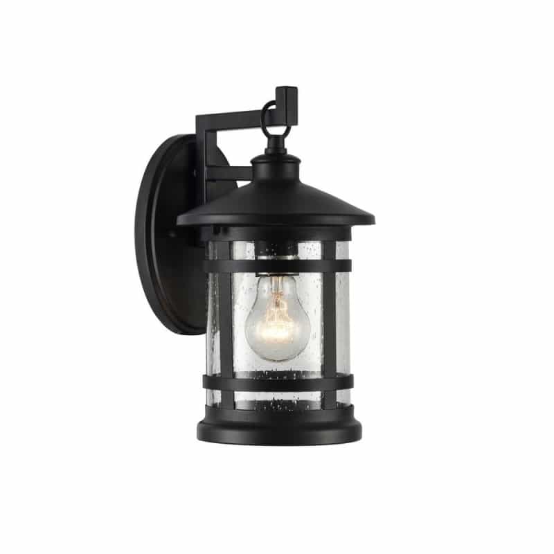 Abbington Transitional 1 Light Textured Black Outdoor Wall Sconce 11" Tall