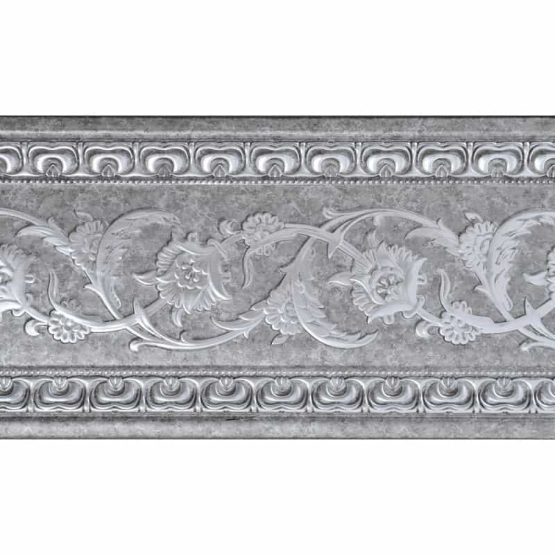 Grey With Silver Chair Rail 94 Inch