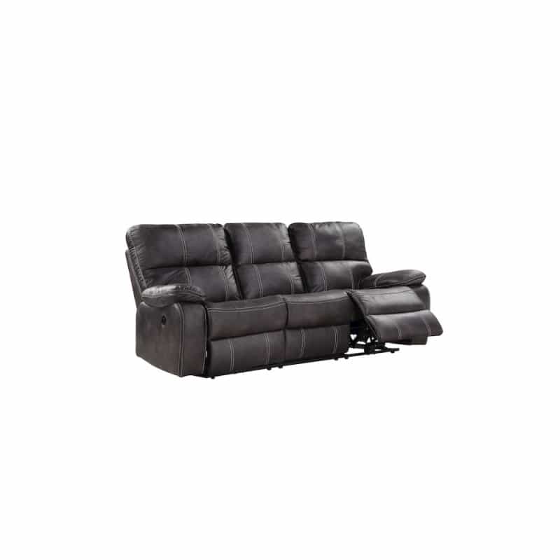 86" Power Reclining Sofa With Dual Recliners, Microsuede Upholstery