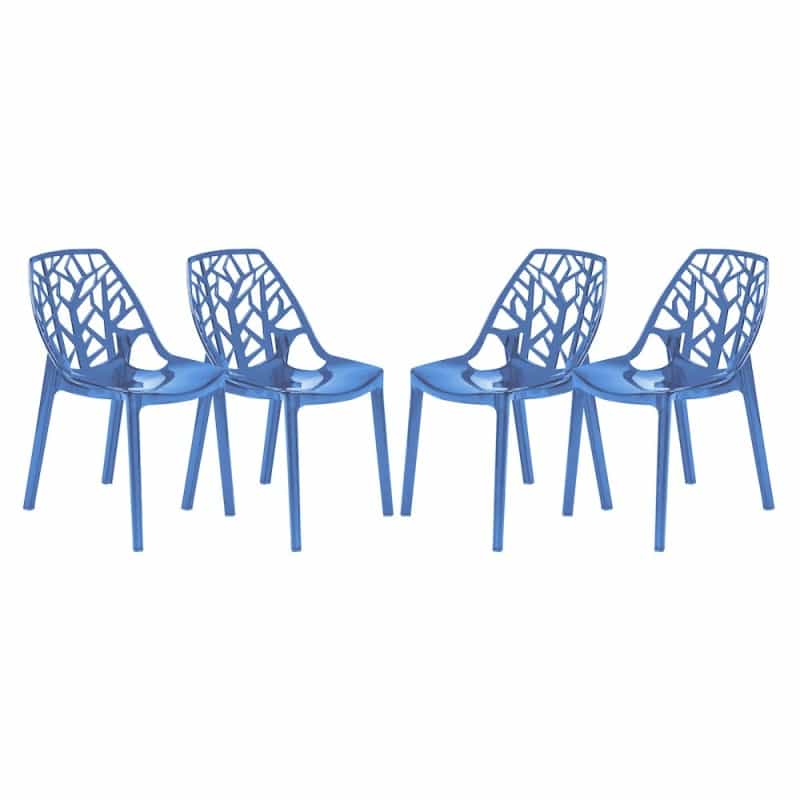 Cornelia Modern Spring Cut-Out Tree Design Stackable Dining Chair