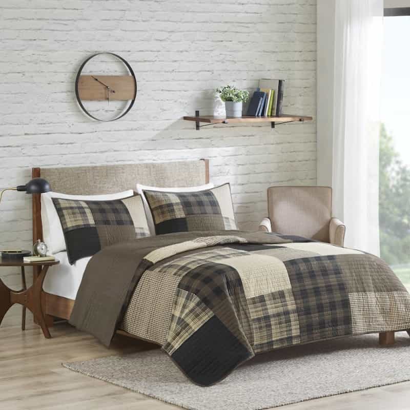 Winter Hills Oversized Cotton Quilt Set, Tan Color