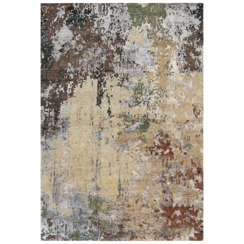 Hand Knotted Cut Pile Wool/ Viscose Rug, 9' X 12'