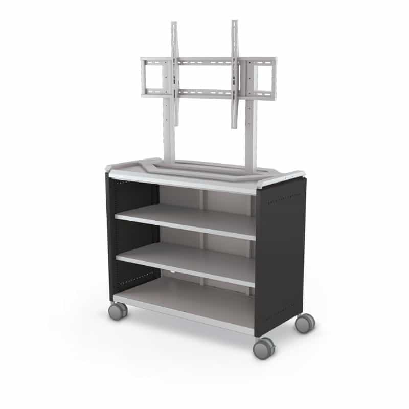 Compass Cabinet - Maxi H2 -Shelves / Casters / Tv Mount - Black
