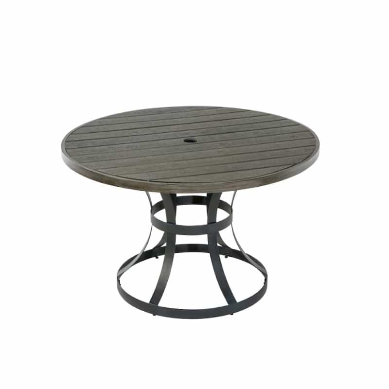 Gray Steel Outdoor Patio Dining Table