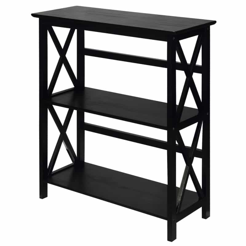 Montego 3-Shelf Bookcase-Black
