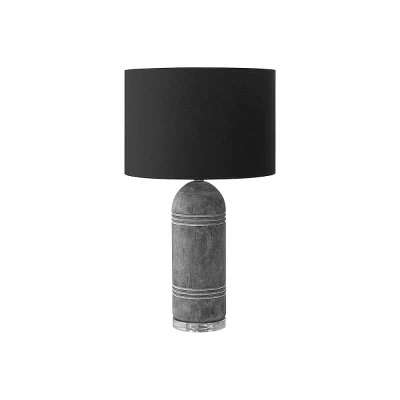 Lighting, 28"H, Table Lamp, Grey Resin, Black Shade, Contemporary, Modern