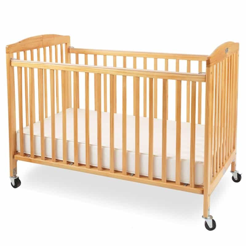 The Full Size Wood Folding Crib-Natural