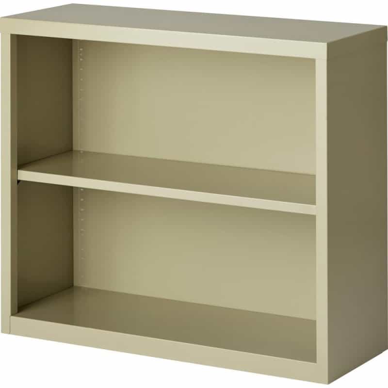 Lorell Fortress Series Bookcase - 34.5" Width X 13" Depth X 30" Height - 2 X Shelf(Ves) - Putty - Powder Coated - Steel - Recycled