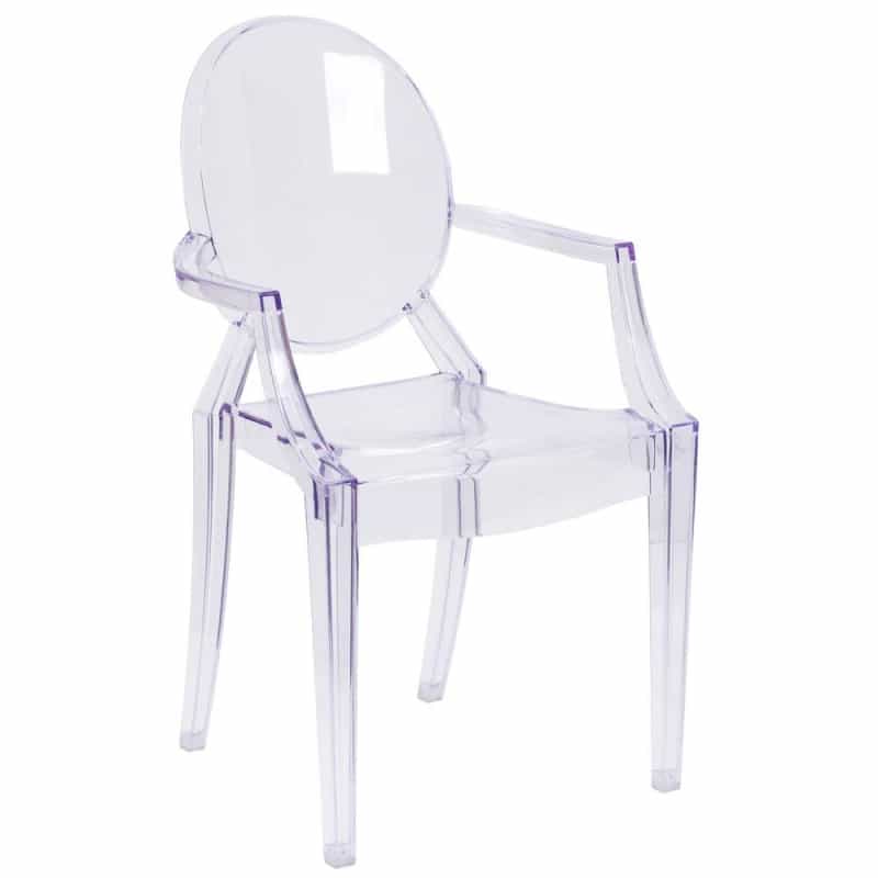Ghost Chair With Arms In Transparent Crystal